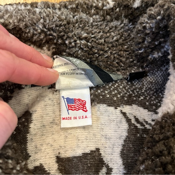 Vintage Rockies Jeanswear Horse Fleece XL USA Sherpa Pile Zip Jacket Western 90s - Picture 4 of 13